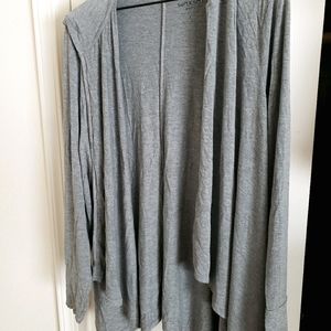 Torrid grey open hooded lightweight cardigan